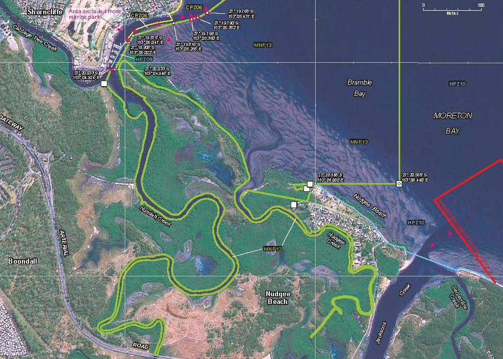 Nudgee Beach marine park zoning map