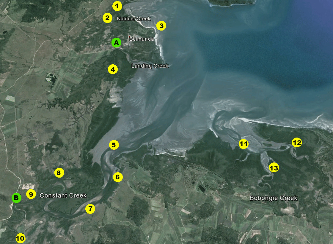 Constant Creek fishing spots - see the text