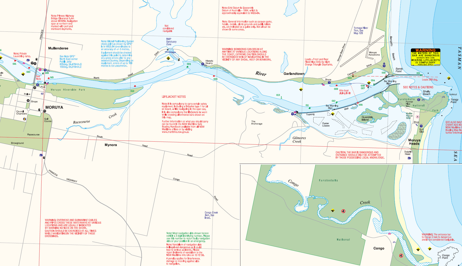 A NSW Government Moruya River boating map